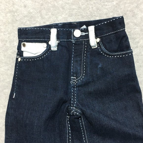 COOGI Limited Edition White Leather Trim Dark Rinse Indigo Denim Jeans Boys 18m - Picture 4 of 16